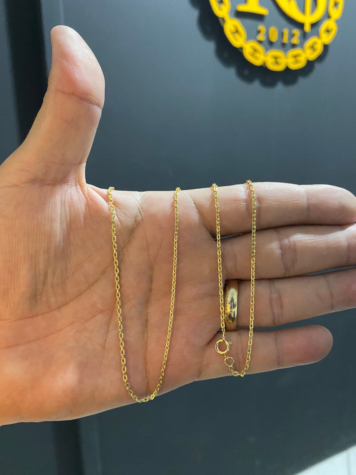 Corrente cadeado 1 mm - Banhada a ouro 18K